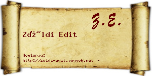 Zöldi Edit névjegykártya